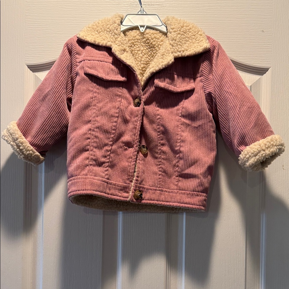 Cozy Pink Corduroy Kids Jacket